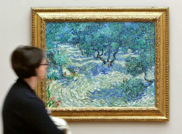 El pequeño saltamontes llevaba 128 años incrustado en el cuadro ‘Los olivos’, de Vincent van Gogh, sin que nadie se hubiese percatado de su presencia. (Foto: AFP)