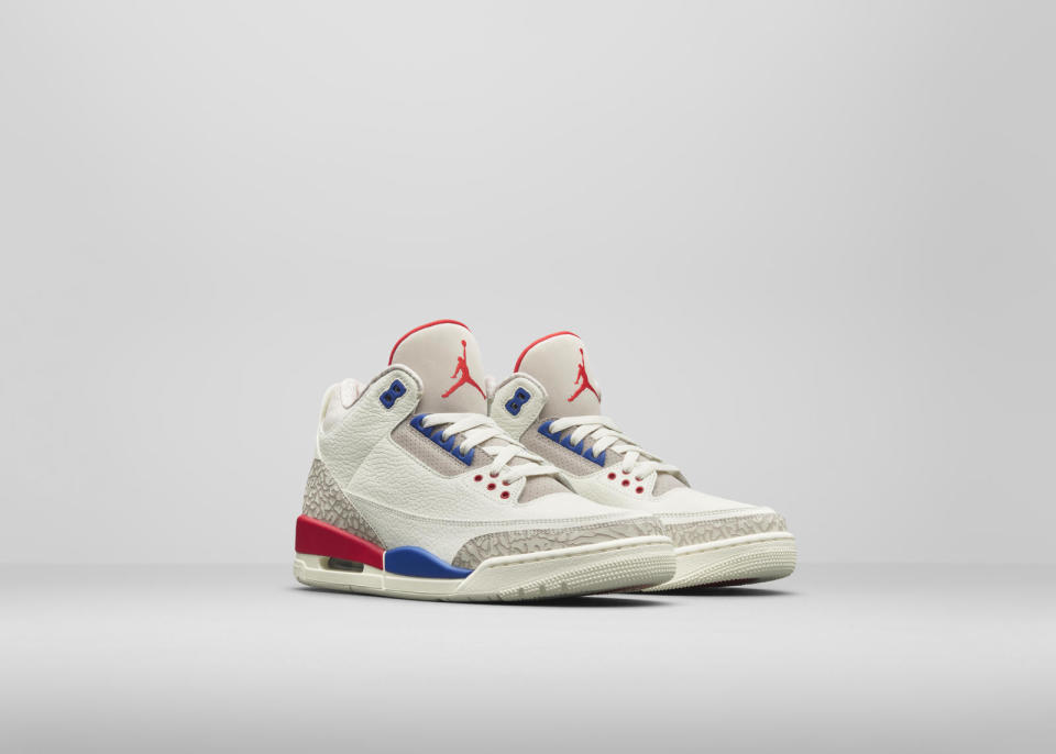 Retro-looking pair of Nike Air Jordans.
