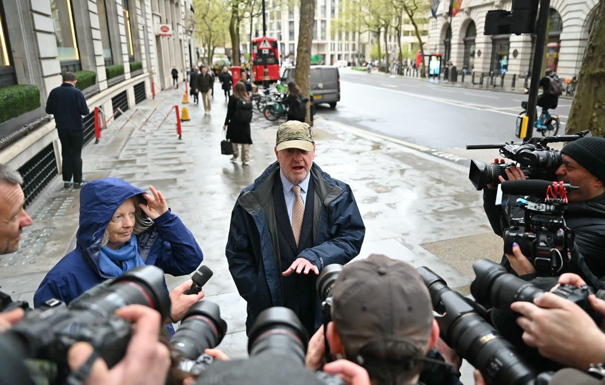 Alan Bates in the spotlight once again as he arrives at the Post Office Horizon IT Inquiry on Tuesday (AFP via Getty Images)