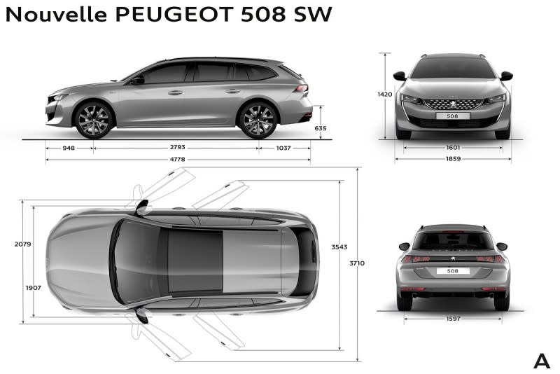 Peugeot 508 SW比580略長，但車高相近，都比上一代更短