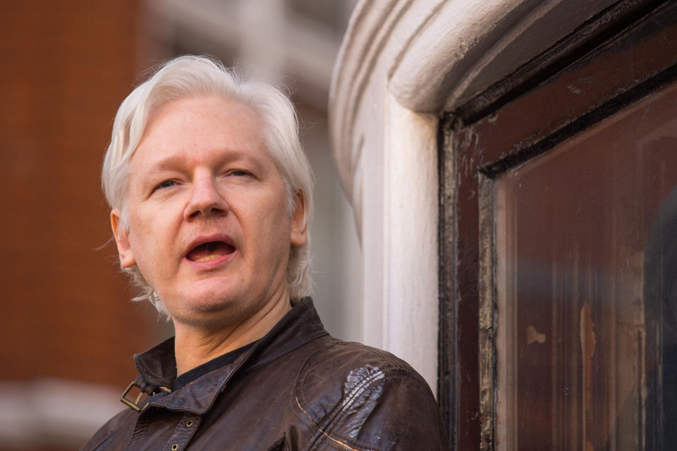 Julian Assange, pictured at Ecuador's embassy in London in May 2017. (Photo: PA Wire/PA Images)