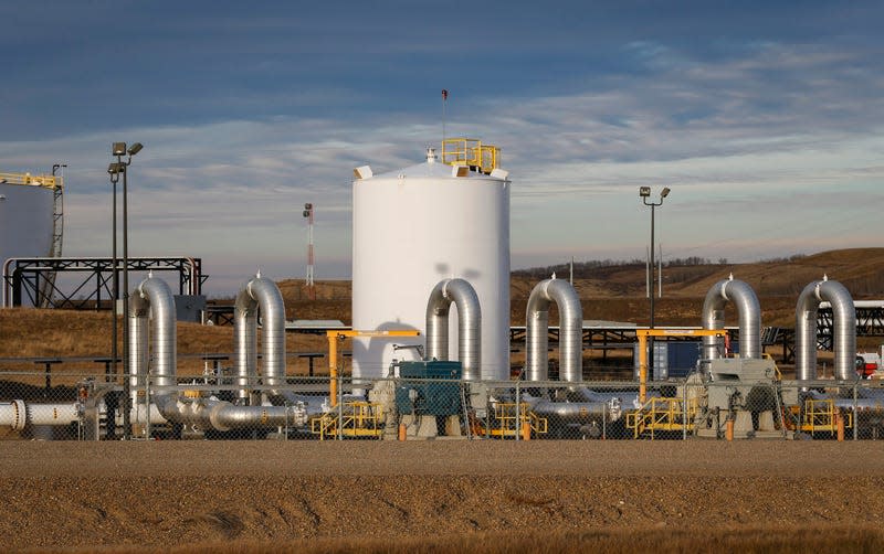 TransCanada’s Keystone pipeline facilities are seen in Hardisty, Alberta, Canada, on Friday, Nov. 6, 2015. 