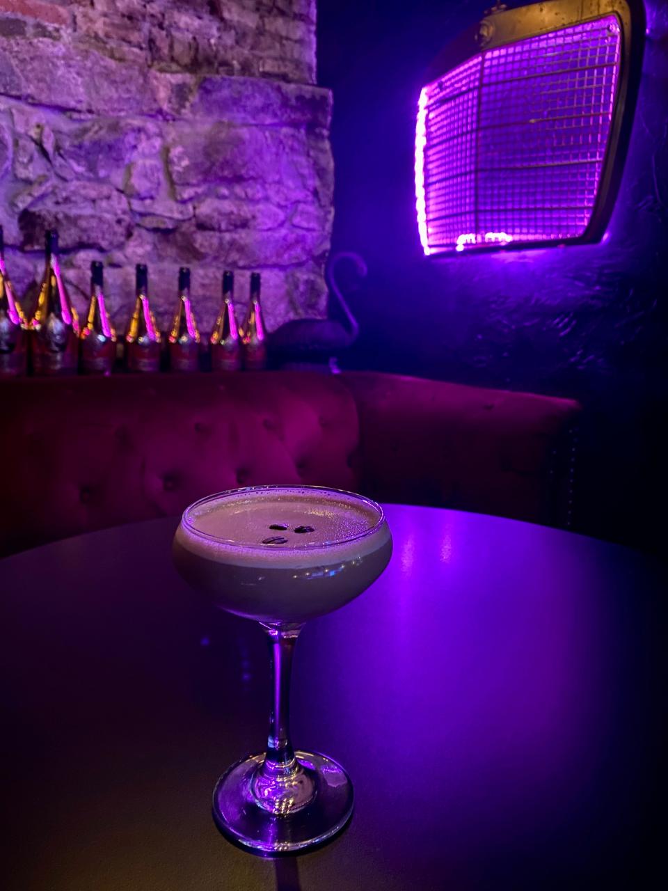 Valentinos' club-like atmosphere provides the perfect backdrop for its classic espresso martini.