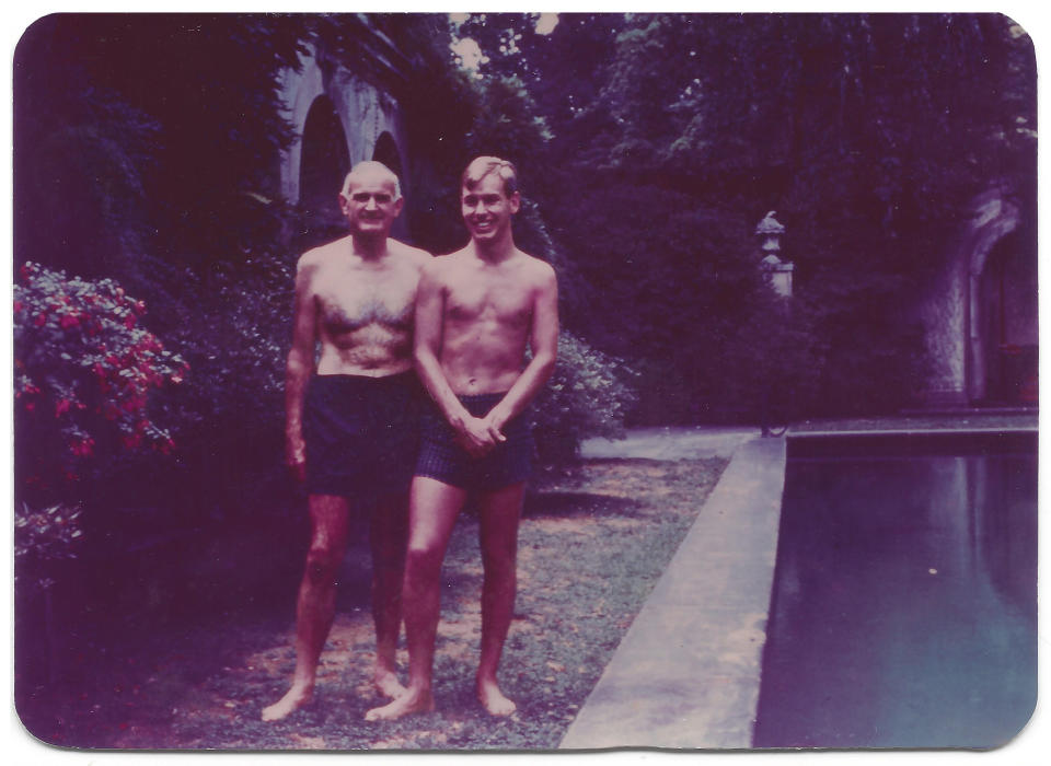 Robert “Bobby” Cutler, left, and Skip Koons at the pool at the Dumbarton Oaks mansion in Washington, D.C., in July 1957. (Photo: Courtesy of Stephen Benedict)