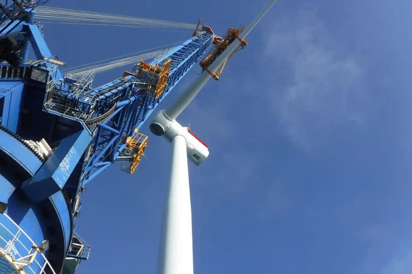 Hornsea Two offshore wind turbine, when it was under construction