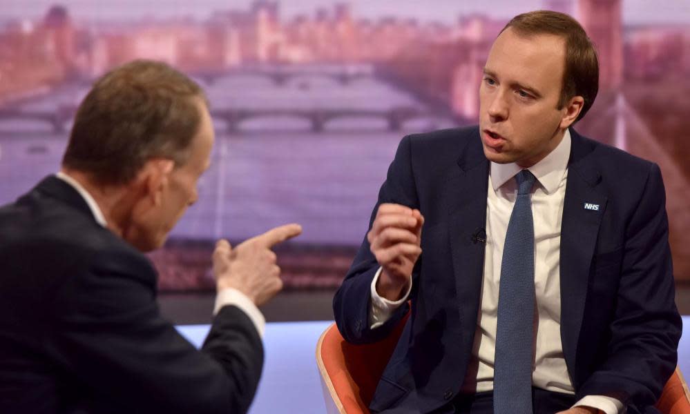 Andrew Marr and Matt Hancock