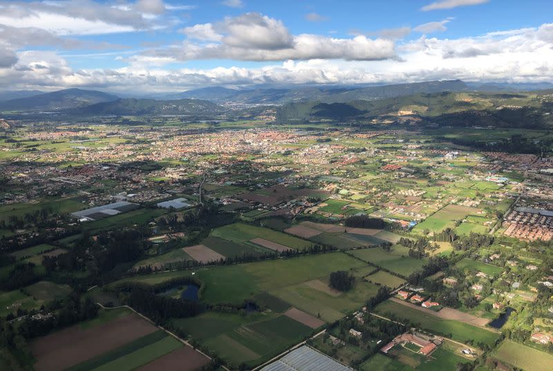 Aerial view of the Vichada department from an airplane that collects samples of the coronavirus disease (COVID-19) in villages with difficult access, in Vichada