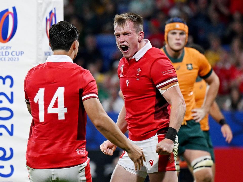 Wales celebrated a comprehensive win in Lyon (Getty Images)