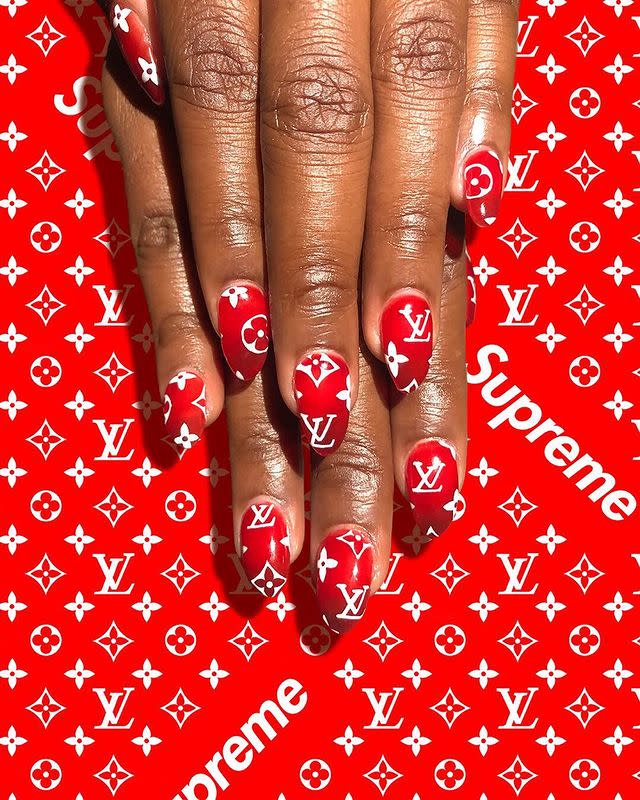 bougie Louis Vuitton nails  Louis vuitton nails, Nails, Acrylic nails