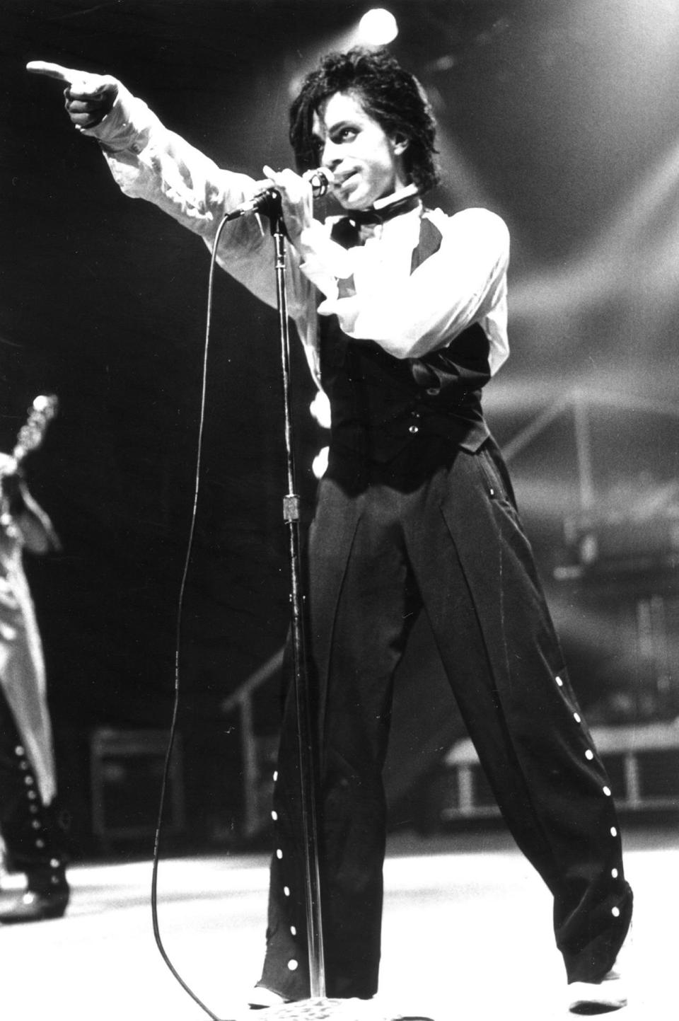 Prince performing at the Palladium in 1981