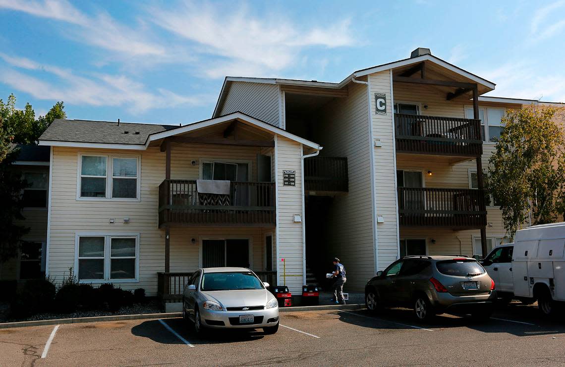 Police investigators search an apartment at 3703 W. Kennewick Ave for clues into the death of Brandy Ebanez. Her body was found Sept. 27 in the Columbia River downstream of the cable bridge by a fisherman.