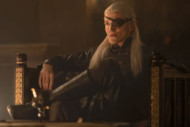 <p>Ollie Upton/HBO</p> Ewan Mitchell as Aemond Targaryen in 'House of the Dragon' season 2