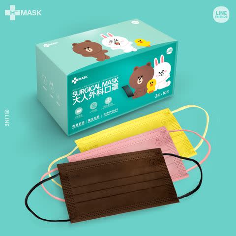 H-PLUS MASK HONG KONG還有販售海綿寶寶、小熊學校、LINE FRIENDS、BT21等超萌口罩，每一款都精緻又可愛。（圖／翻攝自H-PLUS MASK HONG KONG官網）