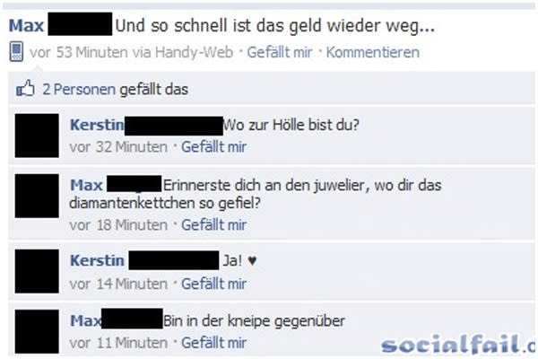 Social Fail, Peinliche Facebook-Posts