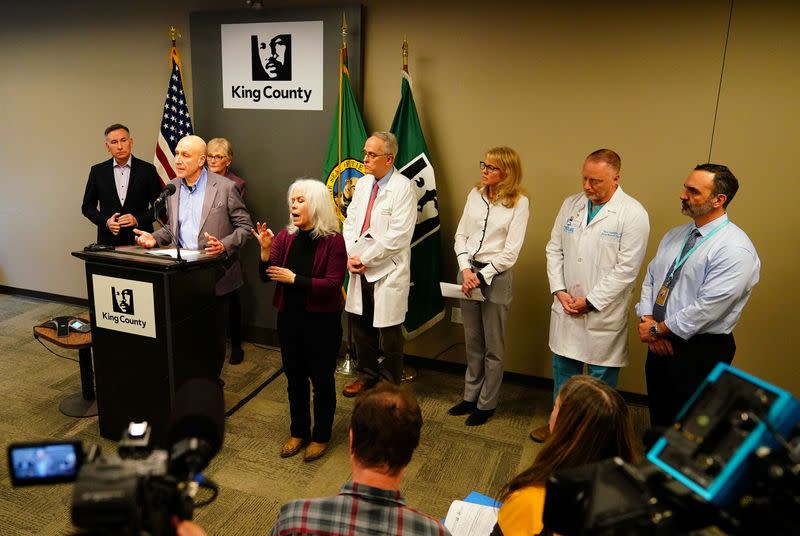 Washington state health officials speak about the first patient death from novel coronavirus in the United States