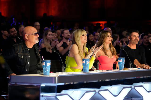 <p>Casey Durkin/NBC</p> Howie Mandel, Heidi Klum, Sofia Vergara and Simon Cowell on 'America's Got Talent'