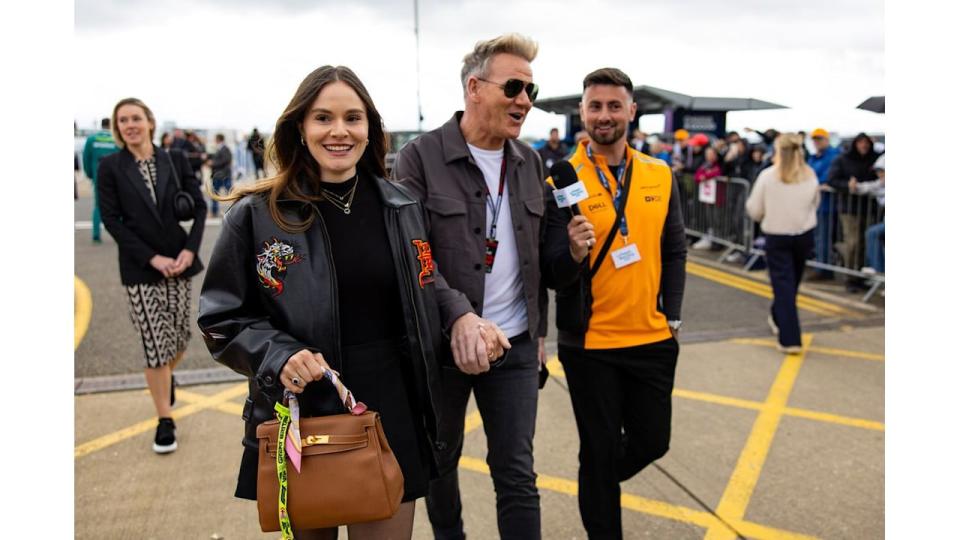 father and daughter holding hands at silverstone