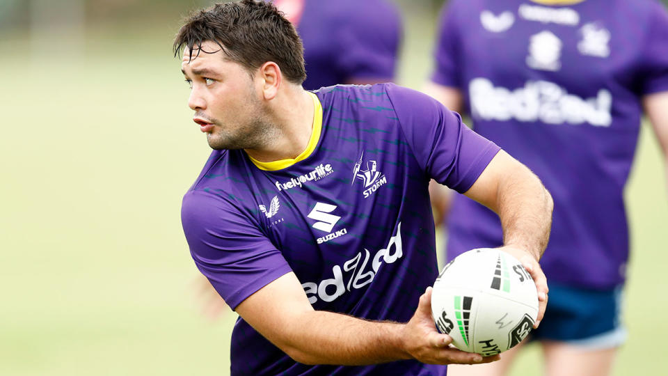 Storm hooker Brandon Smith is seen at training in this picture.