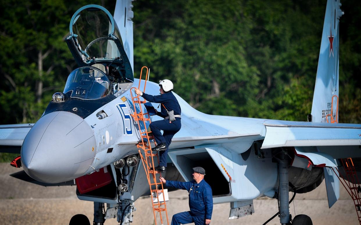 A Russian Su-35 fighter jet was among the aircraft that crashed - Yuri Smityuk/Getty