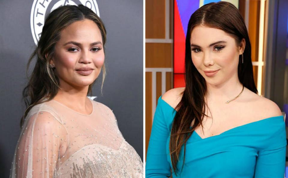 Chrissy Teigen (left) tweeted that she'd be "absolutely honored" to give McKayla Maroney a financial hand. (Photo: Getty)