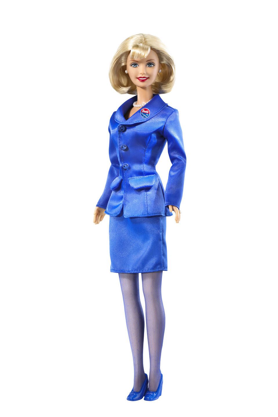 clothing, blue, barbie, doll, standing, electric blue, cobalt blue, toy, outerwear, sleeve,
