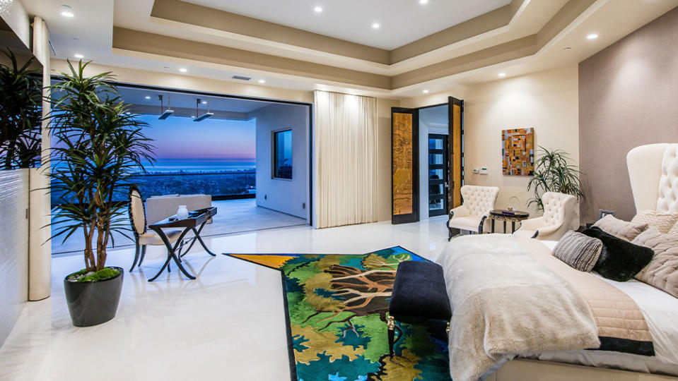 The primary suite with custom rugs - Credit: Joel Danto//Douglas Elliman Realty