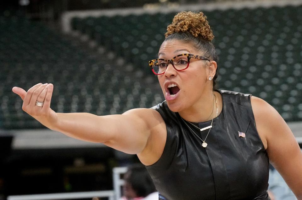 Wisconsin women’s basketball head coach Marisa Moseley, shown during the team's game against Kansas State earlier this season, led the Badgers to an 88-62 victory over Rutgers Monday at the Kohl Center.