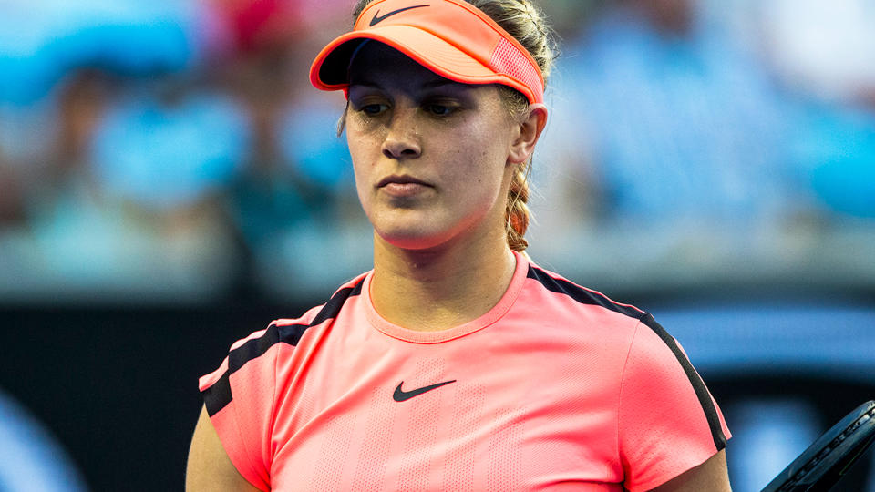 Bouchard at the Australian Open in January. Image: Getty