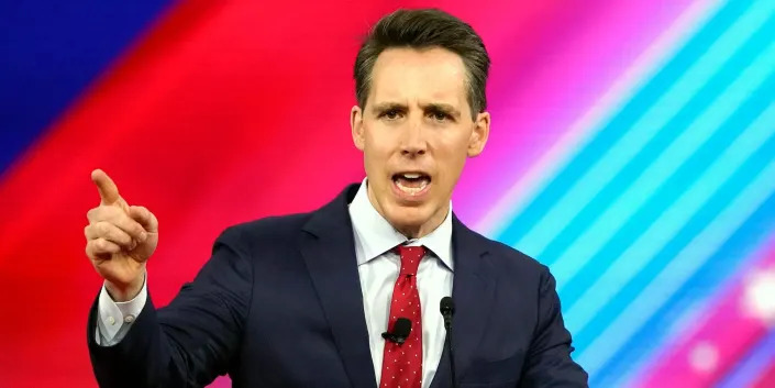 Republican Sen. Josh Hawley of Missouri speaks at the Conservative Political Action Conference in Orlando, FL on February 24, 2022.