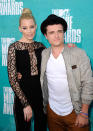 Elizabeth Banks and Josh Hutcherson arrives at the 2012 MTV Movie Awards.