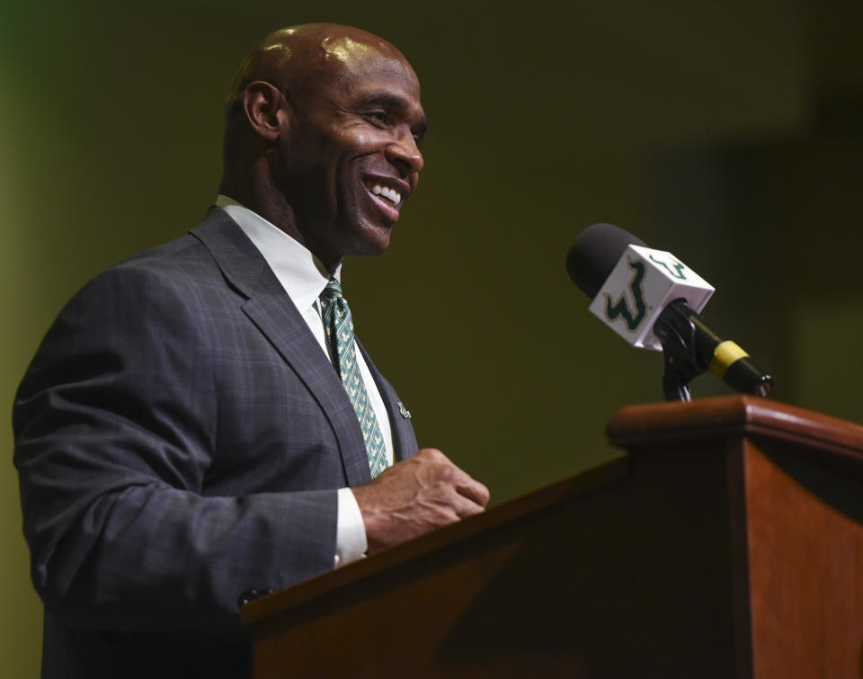 Charlie Strong found a soft landing at South Florida after three tough years at Texas. (AP)