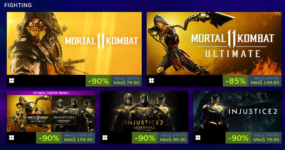 MK11 e Injustice 2 tienen hasta 90% de descuento