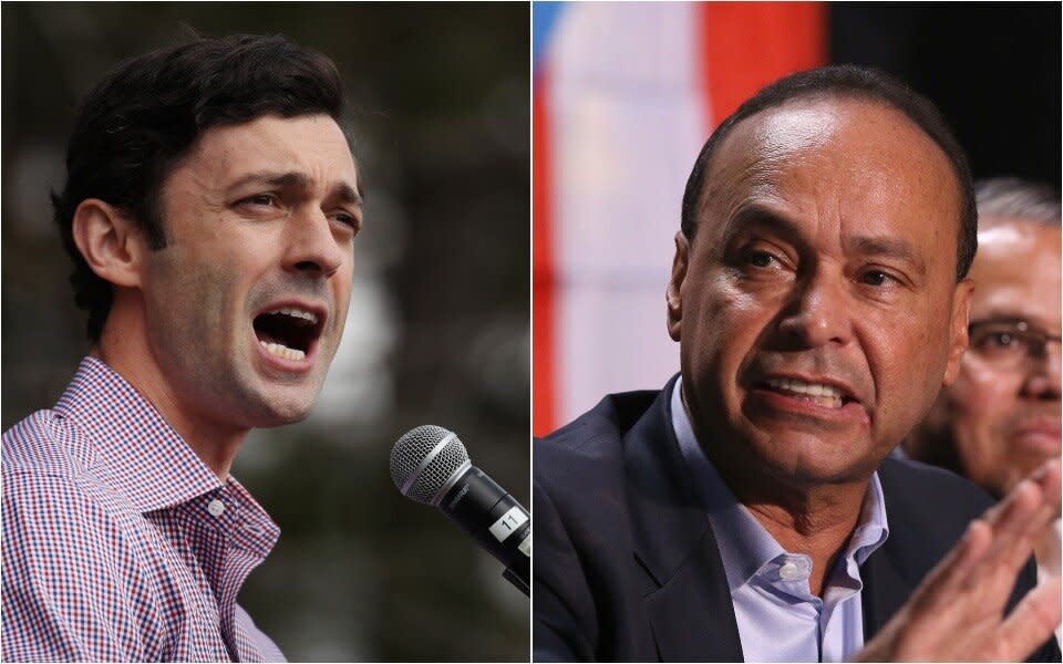 Former Rep. Luis Guti&eacute;rrez (D), right, temporarily withdrew his support from Georgia Democrat Jon Ossoff, pending assurances about Puerto Rican self-determination. (Photo: Getty Images)