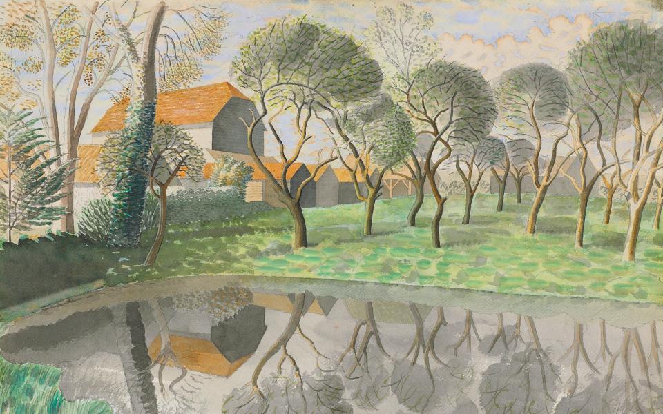 Newt Pond (1932, detail) by Eric Ravilious - Bridgeman