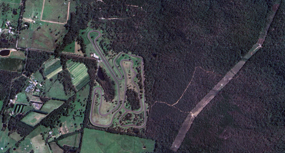 An aerial view of the track is seen on Google Maps.  