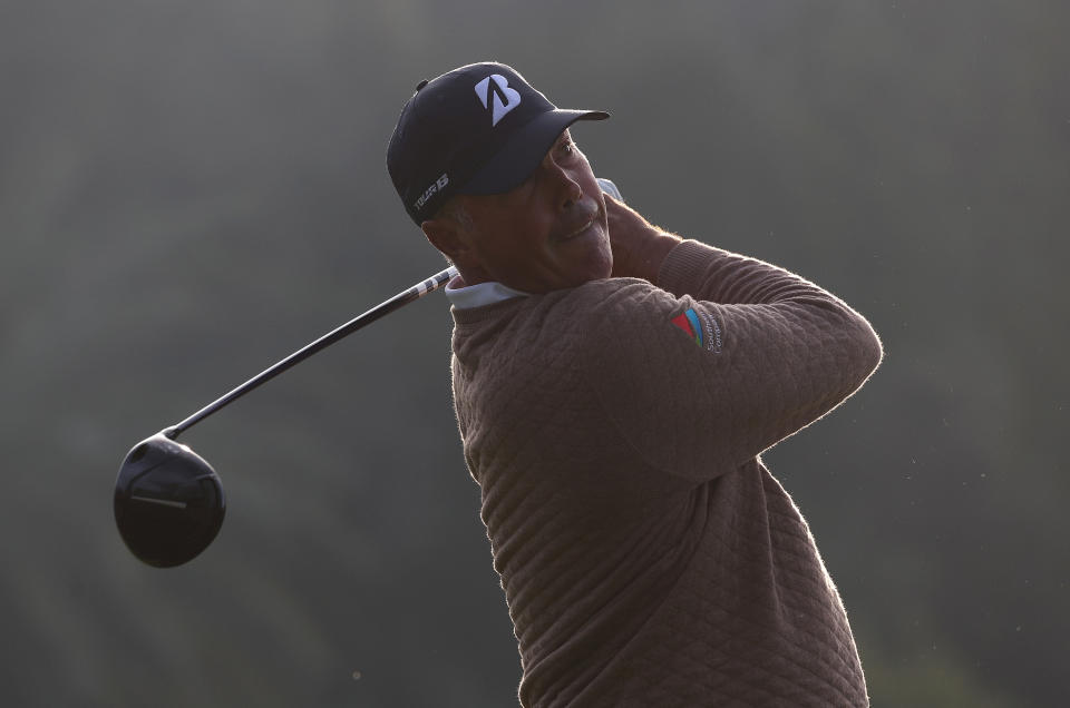 Matt Kuchar of the United States tees off the second hole during the second round of The Genesis Invitational at Riviera Country Club on February 16, 2024 in Pacific Palisades, California. (Photo by Harry How/Getty Images)