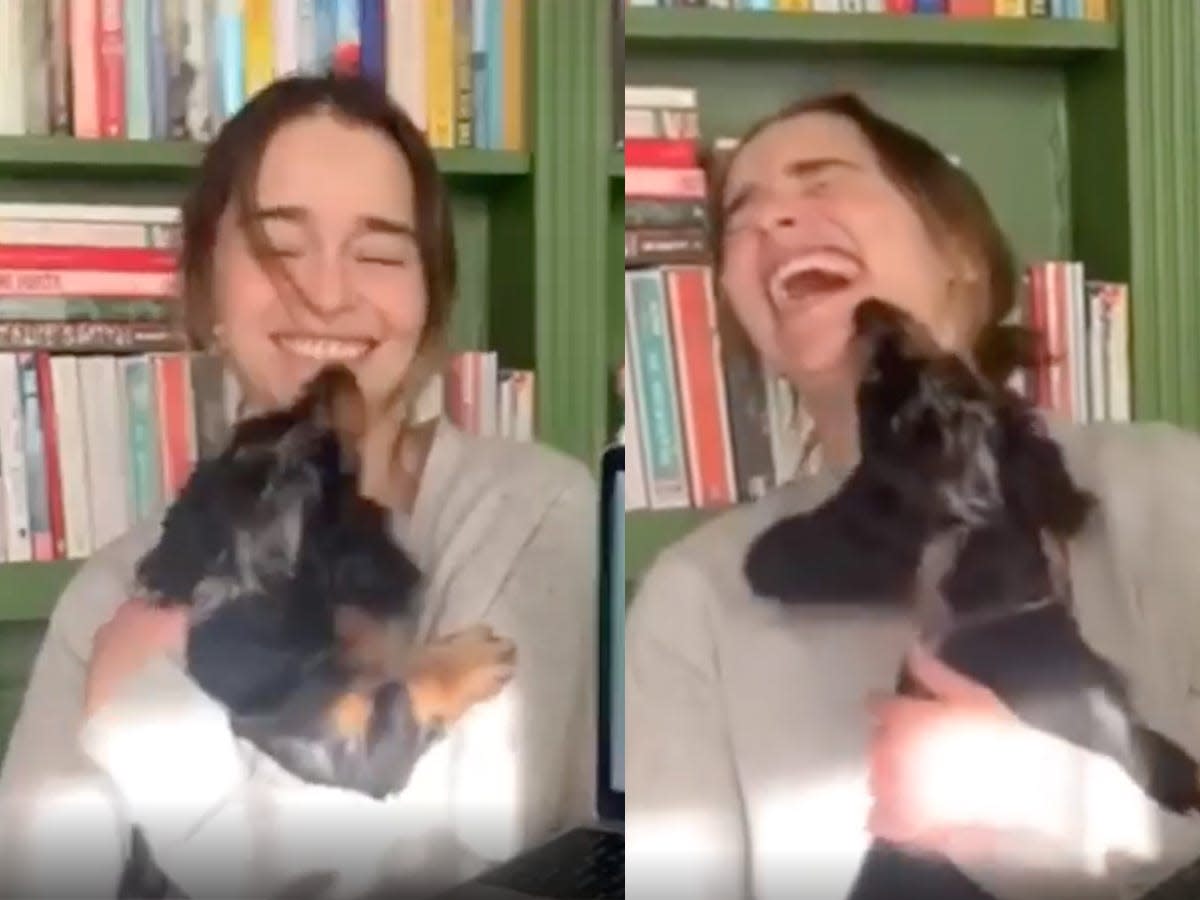 Emilia Clarke Ted reading book video instagram wide