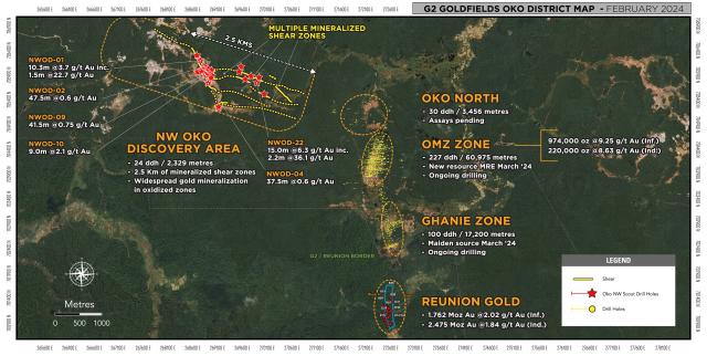 G2 Drills 15m @ 6.3 g/t Au; 10.3m @ 3.7 g/t Au and 41.5m @ 0.75 g