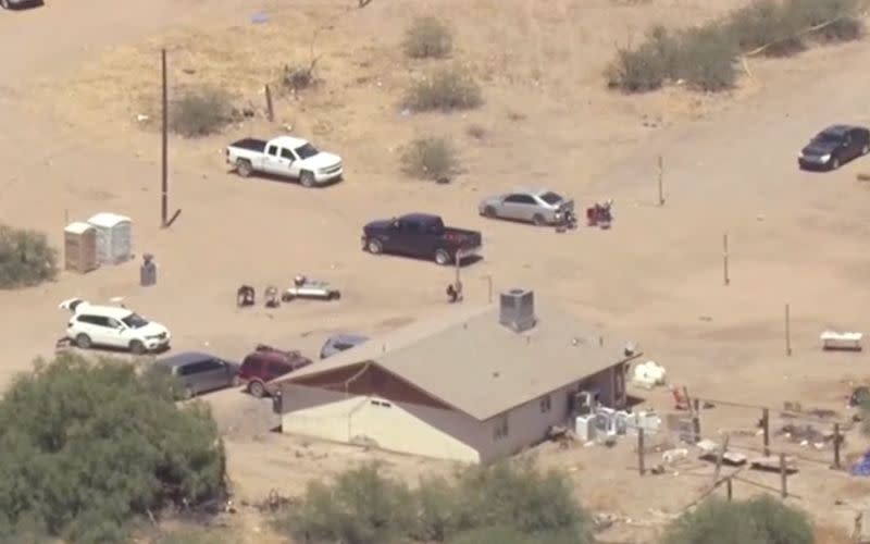 A shooting at a Gila River Indian Community residence on Saturday left two dead and five injured. (photo/AZ Family)