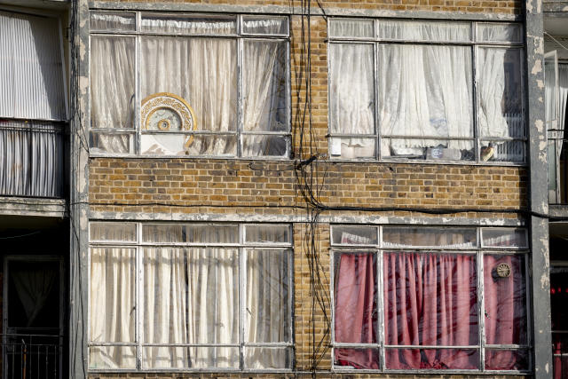 Dirty windows and closed curtains obscure the interiors of rented flats located on the South Circular, between Clapham and Streatham in south London, on 30th January 2023, in London, England. (Photo by Richard Baker / In Pictures via Getty Images)