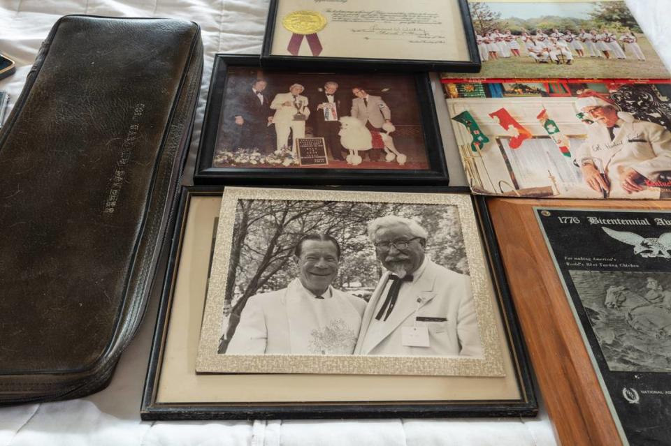Memorabilia in the sale includes photos of Colonel Harland Sanders, his Bible, his money clip and watch and many other items.
