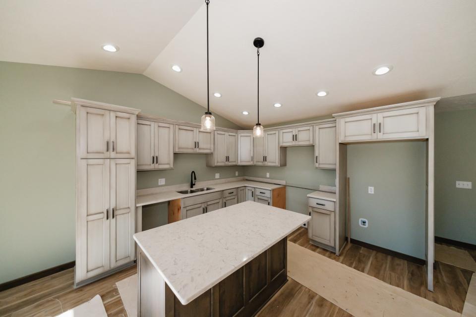 A kitchen in a new home built by Lawver Homes on East Ohio Avenue in Dover.