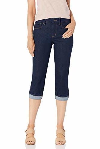 Marilyn Straight Crop Jeans With Cuffs - Upbeat Blue | NYDJ