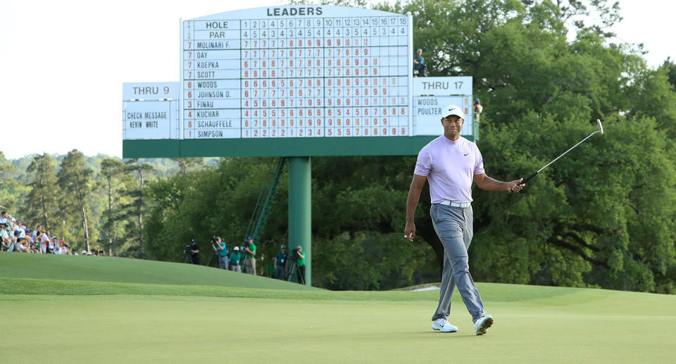 Tiger Woods is part of what could be an epic final round at the Masters. (Getty Images)