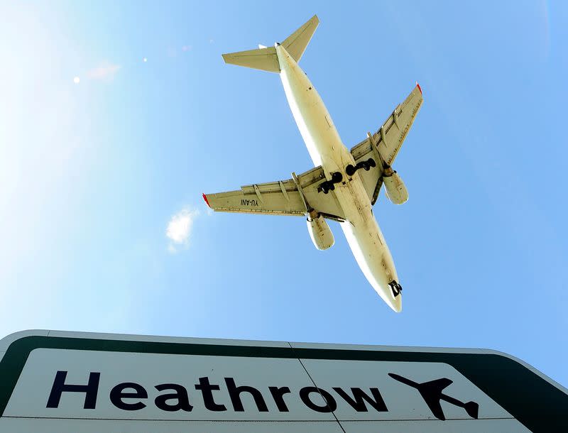 FILE PHOTO: FILE PHOTO: An aircraft comes in to land at Heathrow Airport in west London