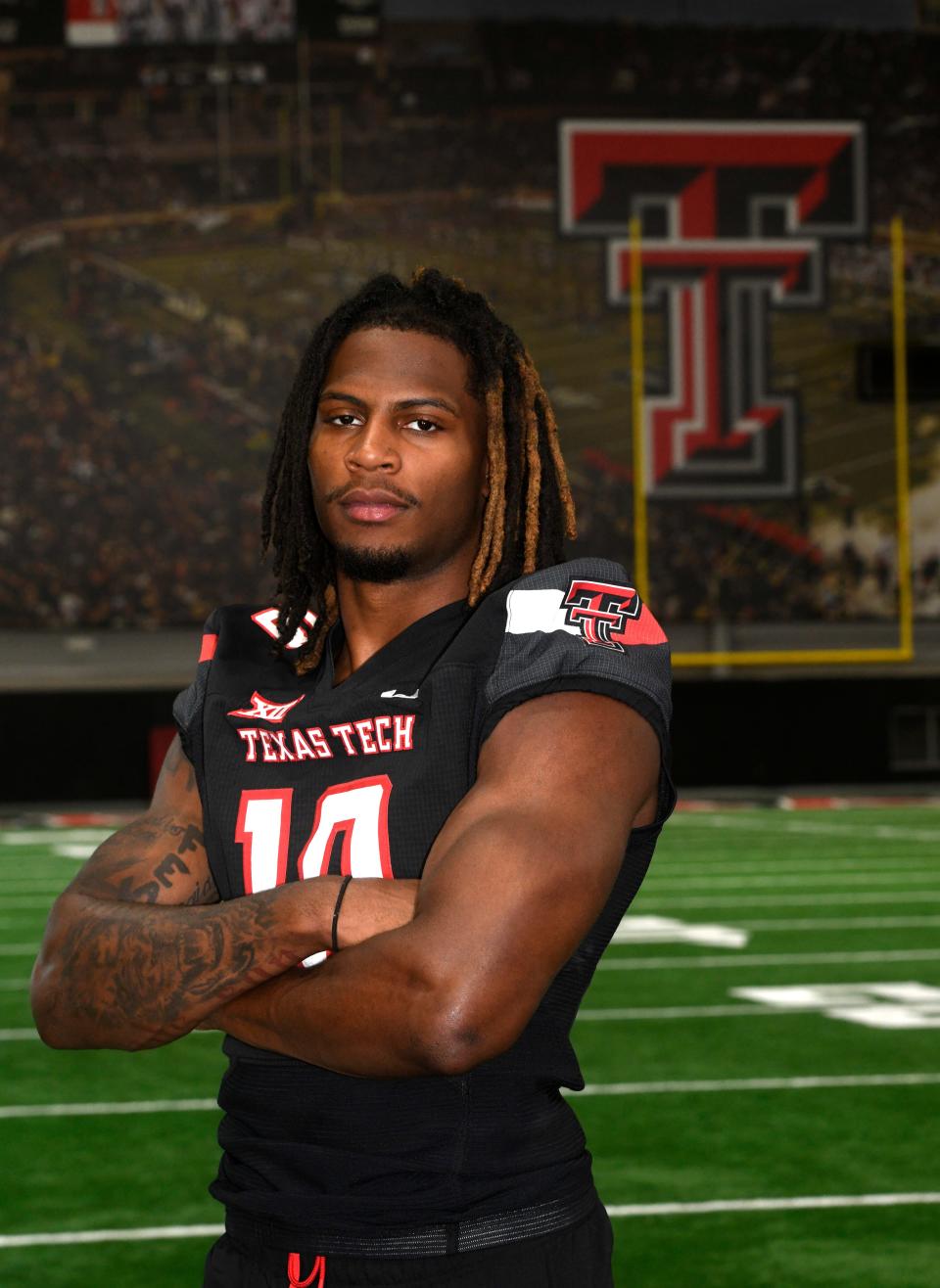 Texas Tech's Tyler Owens attends media day, Thursday, Aug. 3, 2023, at the Sports Performance Center.