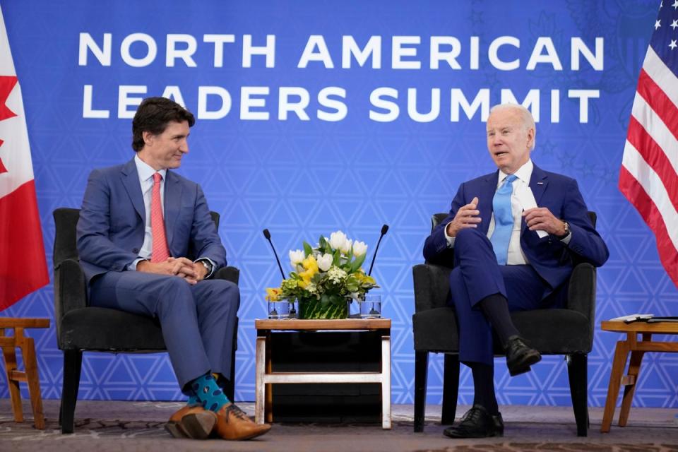 Joe Biden with Canadian Prime Minister Justin Trudeau (Copyright 2023 The Associated Press. All rights reserved)