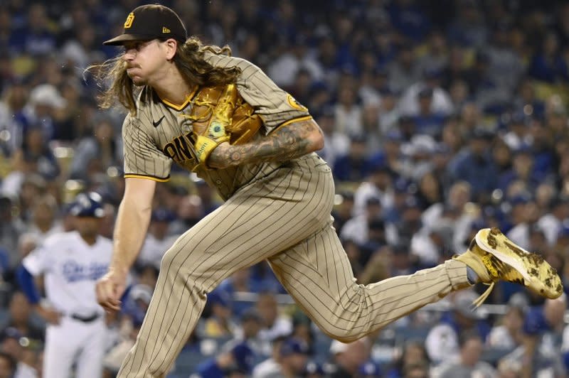 Pitcher Mike Clevinger, who spent last season with the San Diego Padres, signed with the Chicago White Sox last off-season. File Photo by Jim Ruymen/UPI