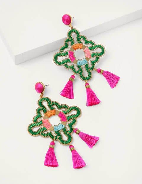 Boden Metal Tassel Earrings in Sapling