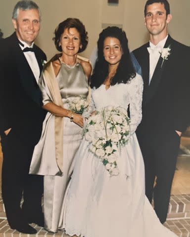 <p>Dan Hurley Instagram</p> Dan Hurley and Andrea Hurley on their wedding day in August 1997 with Dan's parents.